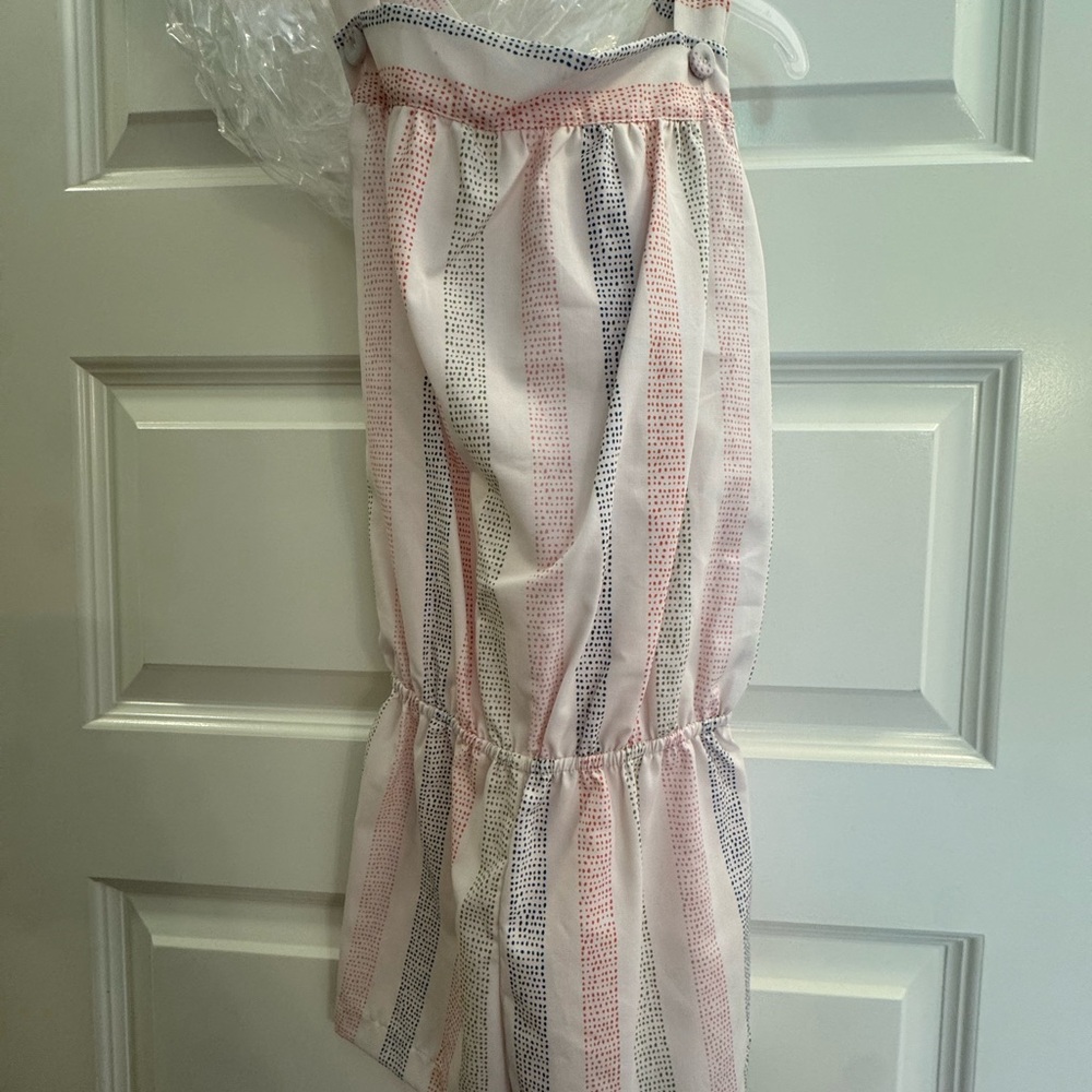 Bella Bliss NWT Striped Pink Blue Green White ROMPER